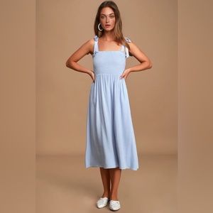 Light Blue Smocked Sun Dress XS